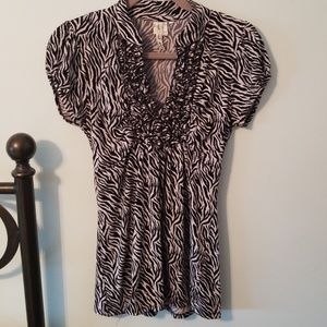 womens blouse Zebra print size XL